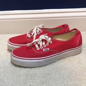 Vans shoe red size: 8 men’s size 10: women’s